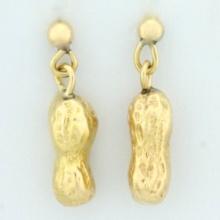 Peanut Dangle Earrings In 18k Yellow Gold