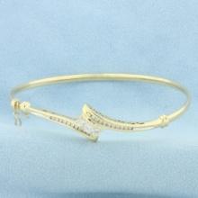 Diamond Bangle Bracelet In 14k Yellow Gold