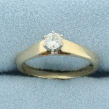 Cathedral Set Diamond Solitaire Engagement Ring In 14k Yellow Gold