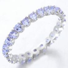 Tanzanite Eternity Stacking Band Ring In Sterling Silver