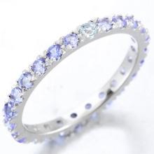 Tanzanite Eternity Stacking Band Ring In Sterling Silver