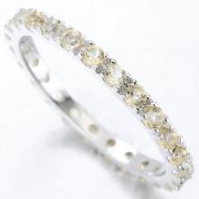 Citrine Eternity Stacking Band Ring In Sterling Silver
