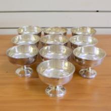Preisner 24 Low Sherbert Footed Sterling Silver Bowls Set Of 10