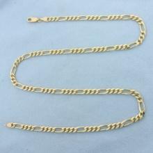 20 Inch Figaro Link Chain Necklace In 14k Yellow Gold