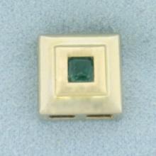 Natural Untreated Emerald Pendant In 14k White And Yellow Gold