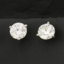 Gia Certified Over 2ct Tw Diamond Stud Earrings In Platinum Martini Settings