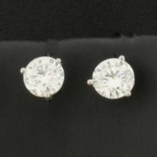 Gia Certified Over 2ct Tw Diamond Stud Earrings In Platinum Martini Settings