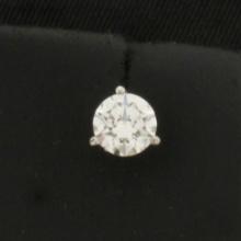 Gia Certified 1/2ct Single Diamond Stud Earring In Platinum Martini Setting