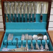 International Wild Rose Sterling Silver Flatware Set Of 71 Pieces