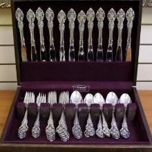 Wallace Grand Victorian Sterling Silver Flatware Set Of 60 Pieces