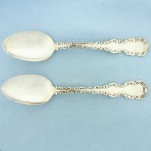 Antique Whiting Louis Xv H.J. Howe Sterling Silver Spoons Set Of 2