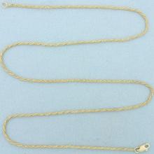 24 Inch Wheat Link Chain Necklace In 14k Yellow Gold