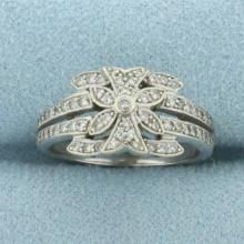 Deco Style Pave Diamond Ring In 14k White Gold