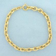 Italian Unoaerre Designer Cable Link Bracelet In 18k Yellow Gold