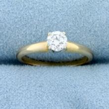 Solitaire Diamond Engagement Ring In 14k Yellow Gold