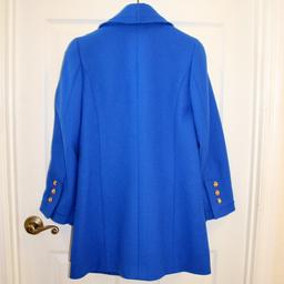 Chanel Cobalt Blue Gripoix Button Wool Melton 96a Outerwear Coat