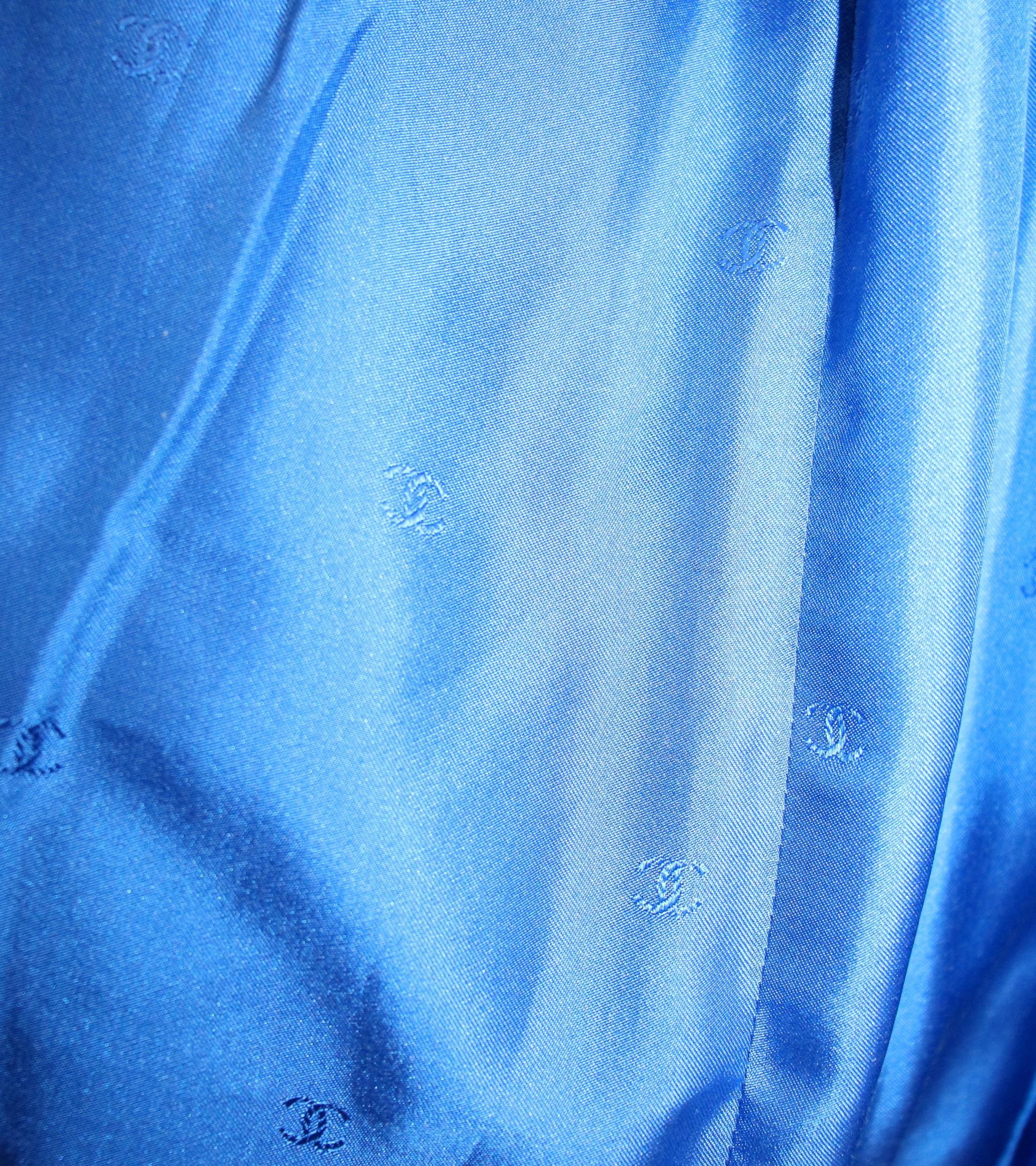 Chanel Cobalt Blue Gripoix Button Wool Melton 96a Outerwear Coat