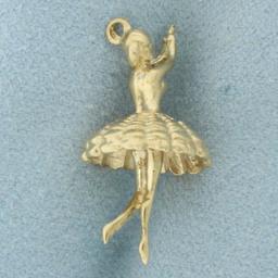 3-d Ballerina Charm In 14k Yellow Gold