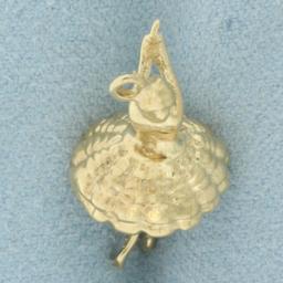 3-d Ballerina Charm In 14k Yellow Gold