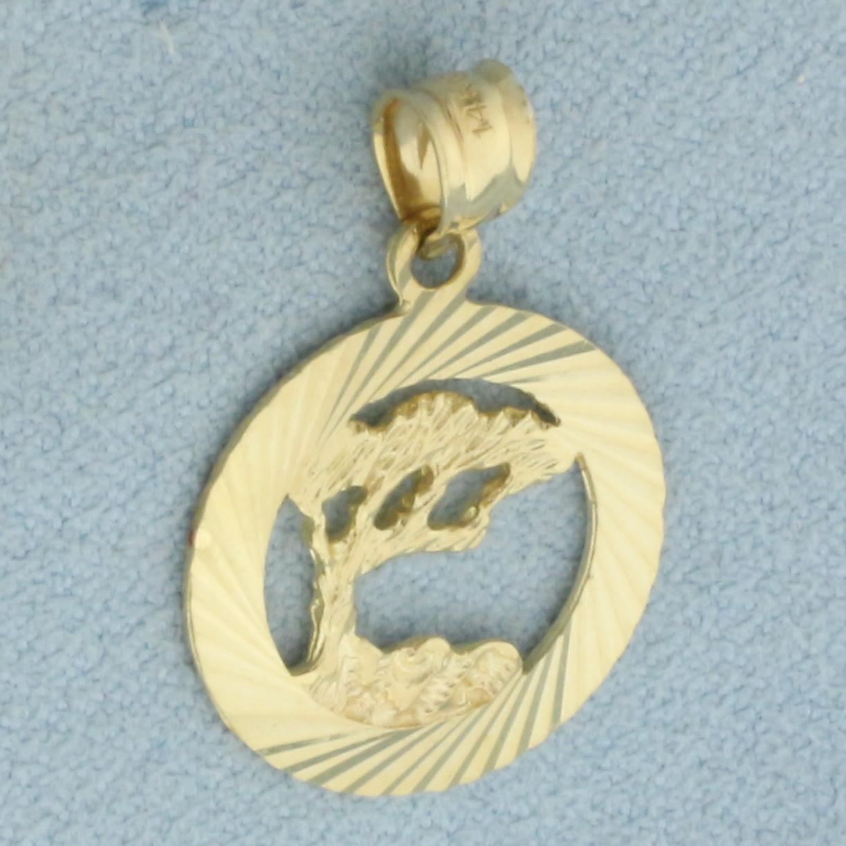Divi Divi Tree Pendant In 14k Yellow Gold