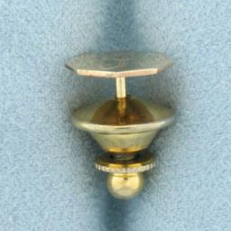 Monogram J Tie Tack In 14k Yellow Gold