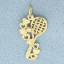 Diamond Cut Racket Pendants In 14k Yellow Gold