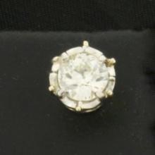 1ct Old European Diamond Single Stud Earring In 14k White Gold