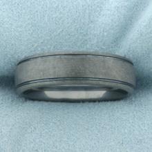 Mens Tungsten Matte Charcoal Gray Wedding Band Ring In Tungsten
