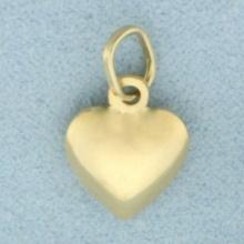 3-d Heart Pendant Or Charm In 14k Yellow Gold