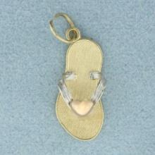 Heart Sandal Charm Or Pendant In 14k Yellow Gold