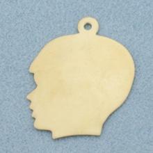 Engravable Boy Silhouette Pendant Or Charm In 14k Yellow Gold