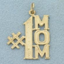 #1 Mom Charm Or Pendant In 14k Yellow Gold