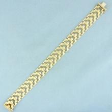 Italian Designer Fancy Link Bracelet In 14k Yellow Gold