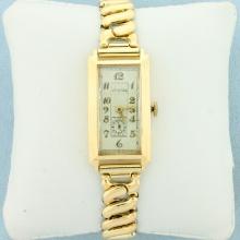 Vintage Womens Longines Watch In Solid 14k Yellow Gold Case