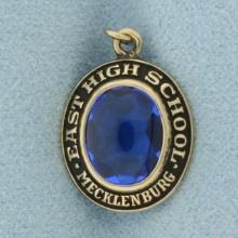 Vintage Mecklenburg East High School Charm Or Pendant In 10k Yellow Gold
