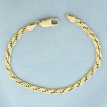 Italian Boston Link Chain Bracelet In 18k Yellow Gold