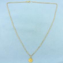 Jesus Pendant On Box Chain Necklace In 18k Yellow Gold