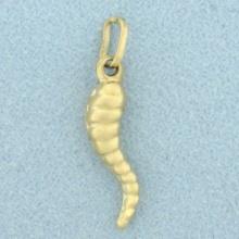 Unique Italian Horn Charm In 18k Yellow Gold