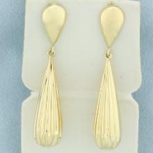 Teardrop Dangle Drop Earrings In 14k Yellow Gold