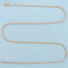 Italian 20 Inch Twisting Bevel Link Chain Necklace In 18k Rose Gold