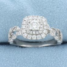 Neil Lane Double Halo Twist Engagement Ring In 14k White Gold