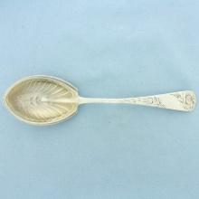 Antique Gorham Jac Rose Bright Cut Sterling Silver Sugar Spoon
