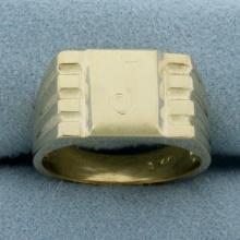 J Monogram Initial Ring In 14k Yellow Gold