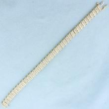 Pave Diamond Tennis Bracelet In 10k Yellow Gold