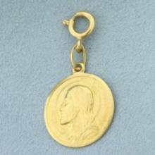 Jesus Spanish Protection Medallion Charm In 18k Yellow Gold