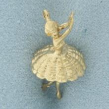 3-d Ballerina Charm In 14k Yellow Gold