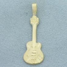 Electric Guitar Pendant In 14k Yellow Gold