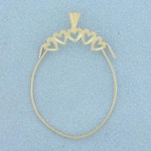 Heart Charm Holder Pendant In 14k Yellow Gold