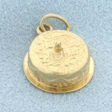 3d Happy Birthday Cake Charm In 14k Yellow Gold