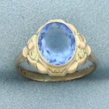 Vintage Quartz Ring In 10k Yellow Gold